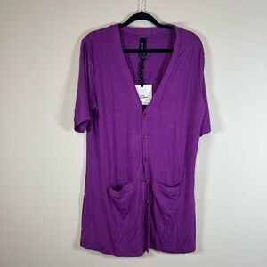NWT Agnes & Dora Welt Pocket Cardigan Amethyst Large
